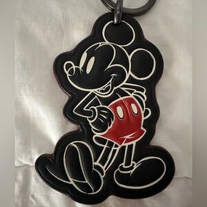 RARE Coach x Disney Black Leather Mickey Silhouette Key Chain